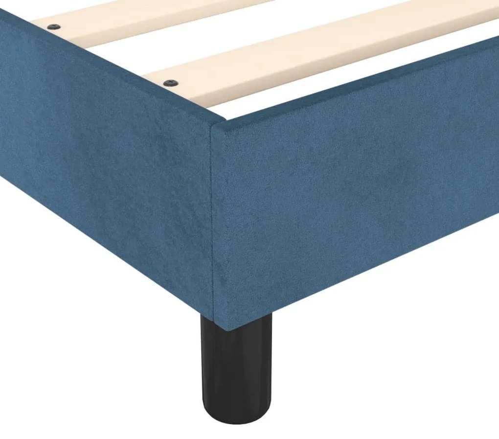 Κρεβάτι Boxspring με Στρώμα Σκούρο Μπλε 200x200 εκ. Βελούδινο - Μπλε