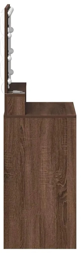 vidaXL Τραπέζι Μακιγιάζ Καφέ δρυς 50 x 41 x 135 εκ Επεξεργασμένο ξύλο