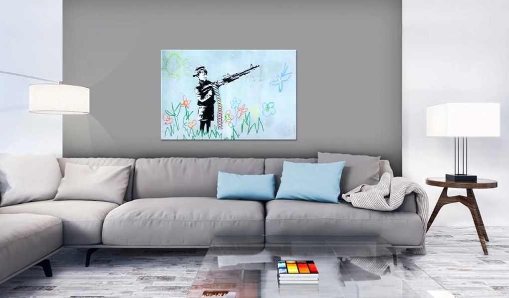 Πίνακας - Boy with Gun by Banksy 120x80