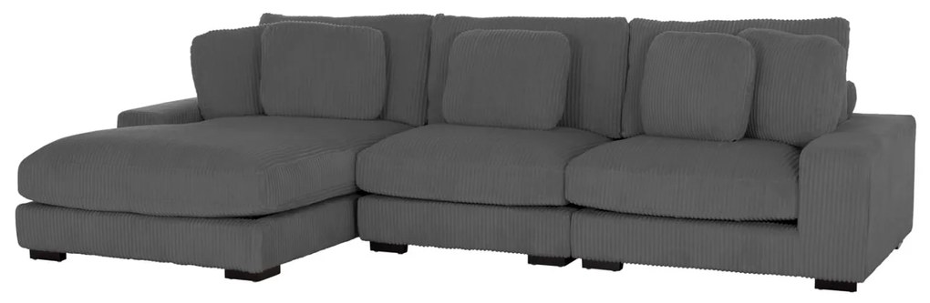 Γωνιακός Καναπές CRANFIELD Αριστερή γωνία Γκρί Ριγέ ύφασμα 313x169x80Υεκ. 313x169x80 εκ.