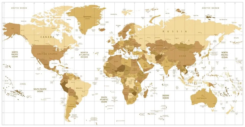 Εικόνα μπεζ παγκόσμιου χάρτη σε ανοιχτόχρωμο φόντο