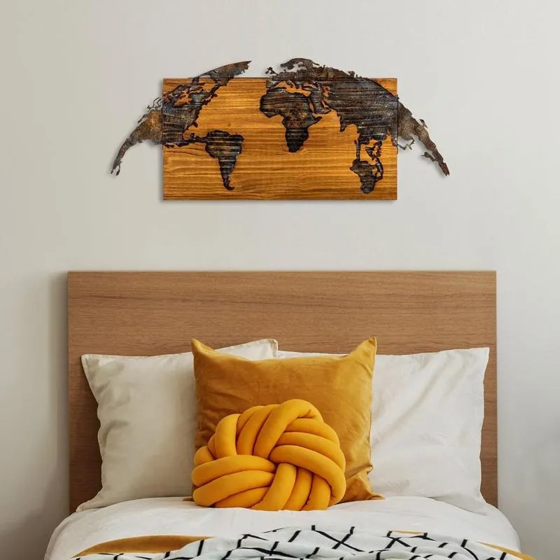 Διακοσμητικό Τοίχου Mable Ξύλο Πεύκου Φυσικό με Μαύρο Μέταλλο 83x3x38εκ. 83x3x38 εκ.