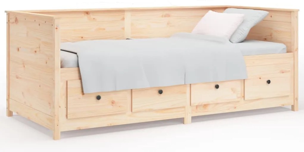 vidaXL Καναπές Κρεβάτι Χωρίς Στρώμα Λευκό 80x200 εκ. Μασίφ Ξύλο Πεύκου