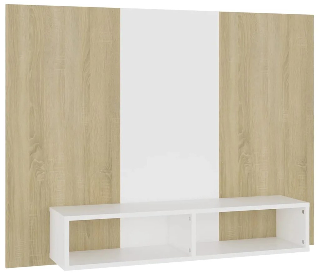 vidaXL Έπιπλο Τηλεόρασης Τοίχου Λευκό/Sonoma Δρυς 120x23,5x90εκ Μοριοσ