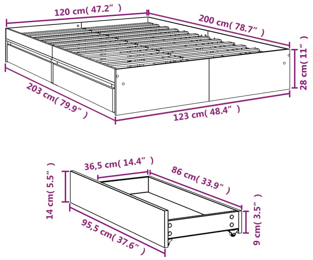 ΠΛΑΙΣΙΟ ΚΡΕΒΑΤΙΟΥ ΜΕ ΣΥΡΤΑΡΙΑ ΚΑΦΕ ΔΡΥΣ 120X200 ΕΚ. ΕΠΕΞ. ΞΥΛΟ 3280670