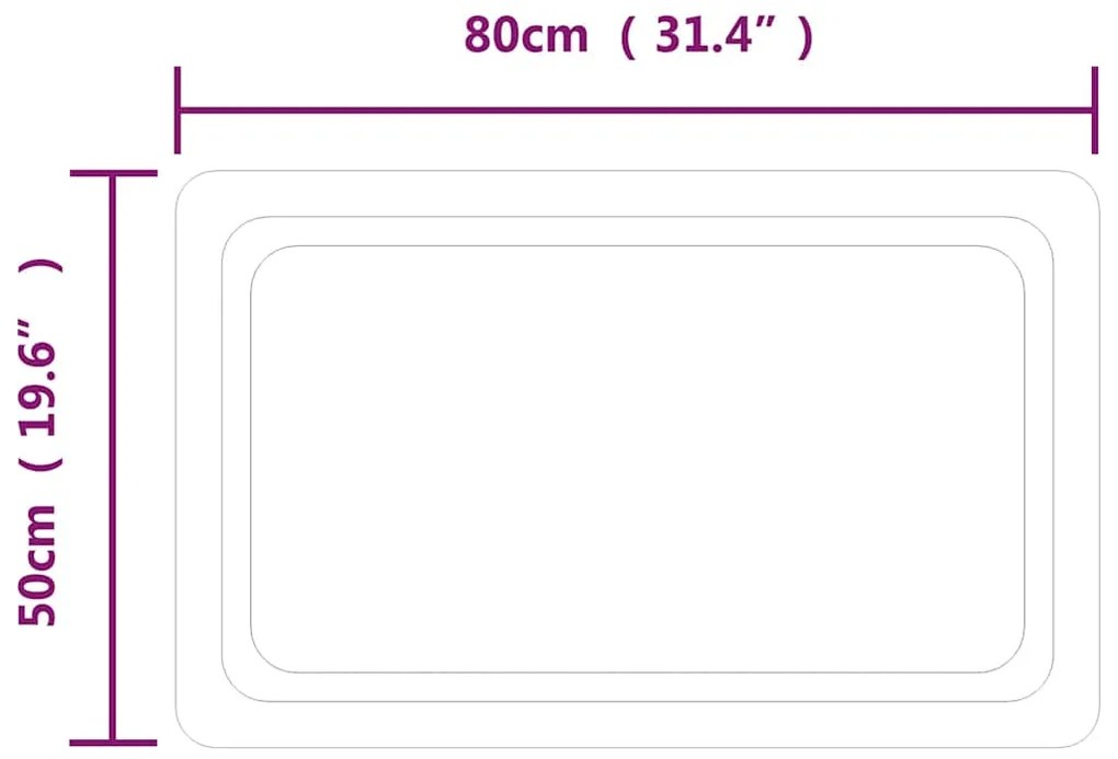 vidaXL Καθρέφτης Μπάνιου με LED 80x50 εκ.
