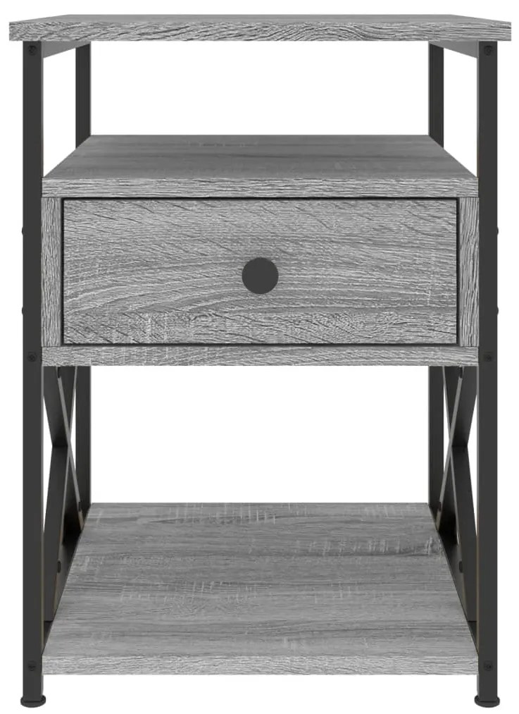 vidaXL Κομοδίνα 2 τεμ. Γκρι Sonoma 40x42x55 εκ. από Επεξεργασμένο Ξύλο