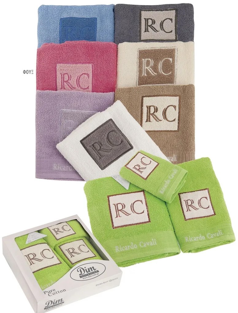 DIMcol ΠΕΤΣΕΤΑ ΣΕΤ 3 τεμ ΕΝΗΛ Cotton 100% 30X50,50X90,70X140 RICARDO CAVALLI  Fuchsia 1332215703700030