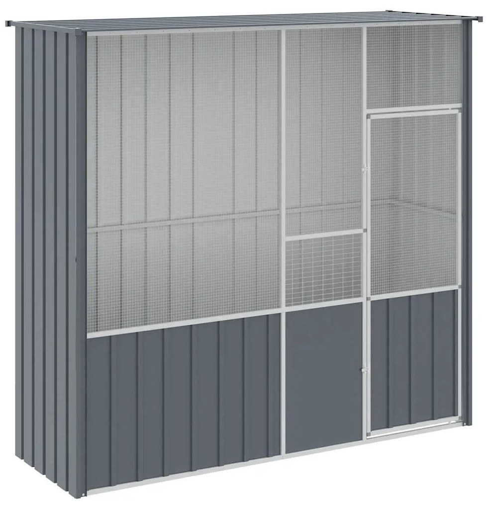 vidaXL Κλουβί Πουλιών Ανθρακί 215x78x200 εκ. από Γαλβανισμένο Χάλυβα