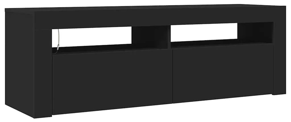 vidaXL Έπιπλο Τηλεόρασης με LED Μαύρο 120x35x40 εκ.
