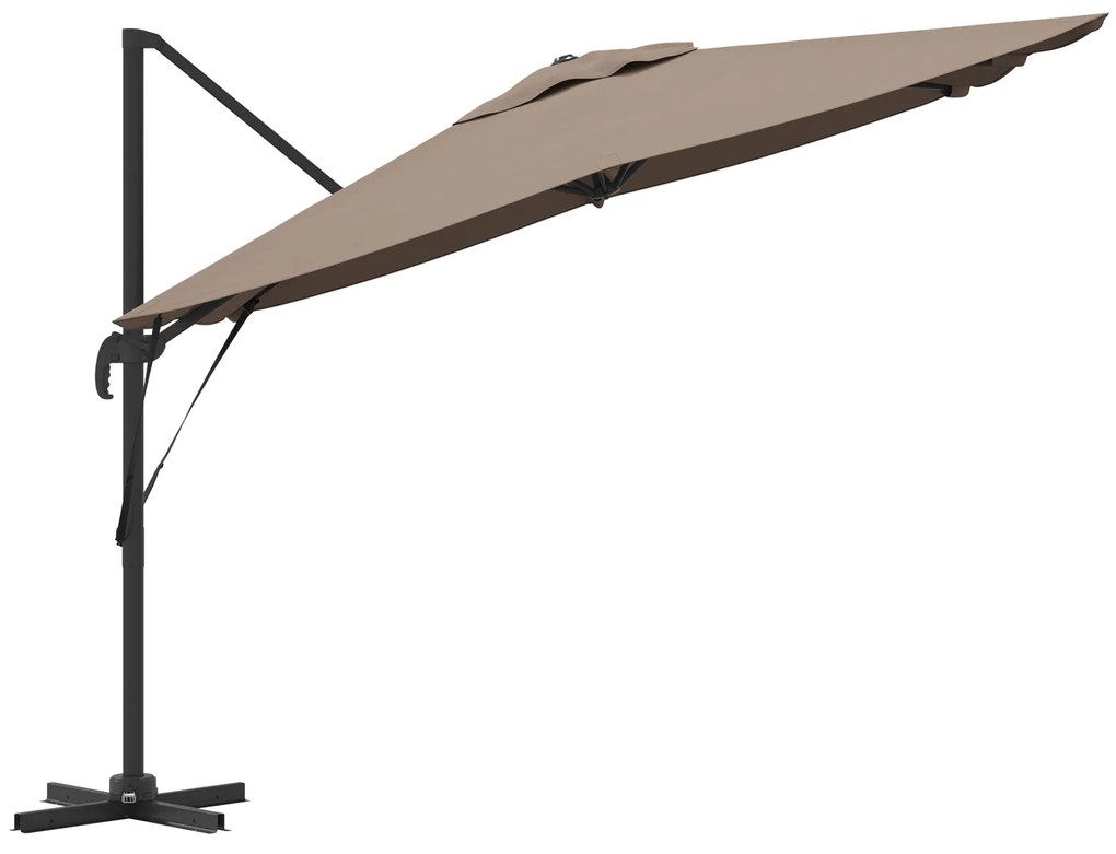 vidaXL Ρώμη Ομπρέλα Taupe Large Πολυεστέρας & Ατσάλι
