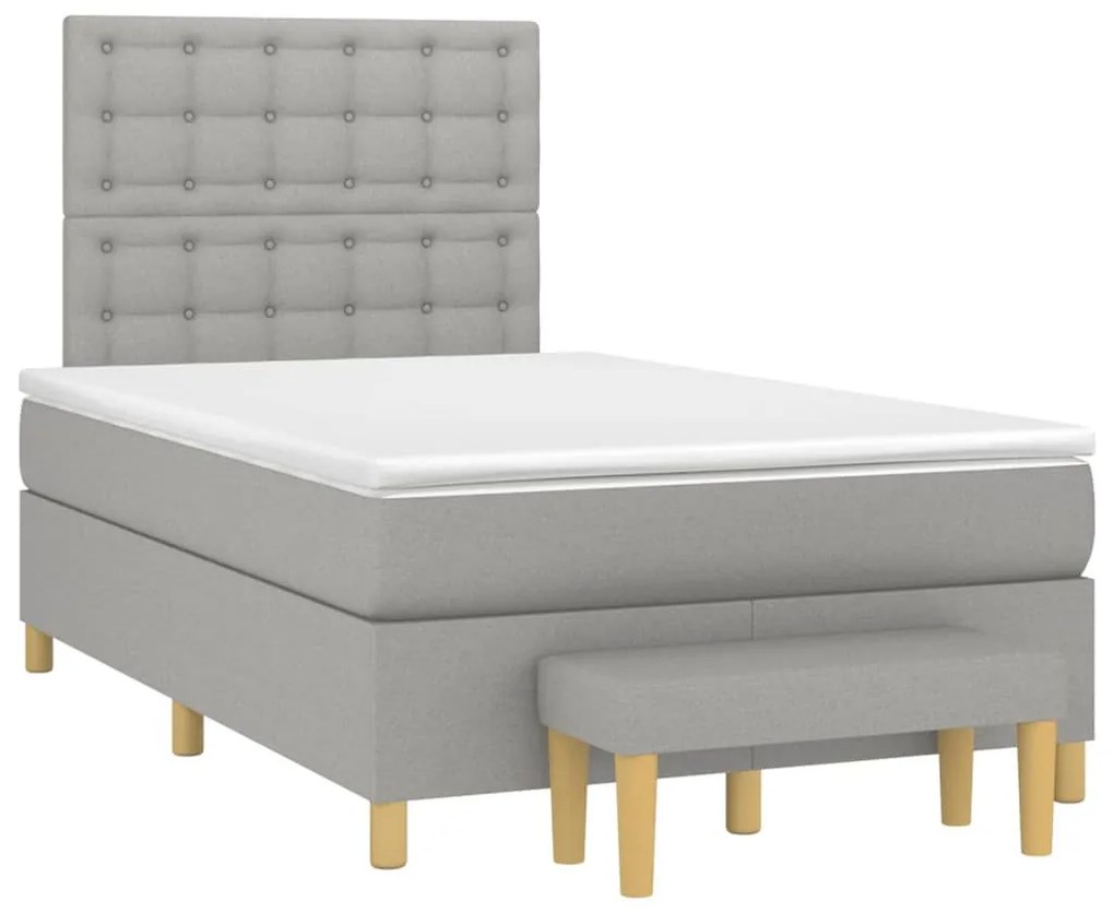 ΚΡΕΒΑΤΙ BOXSPRING ΜΕ ΣΤΡΩΜΑ ΑΝΟΙΧΤΟ ΓΚΡΙ 120X190 ΕΚ. ΥΦΑΣΜΑΤΙΝΟ 3270432