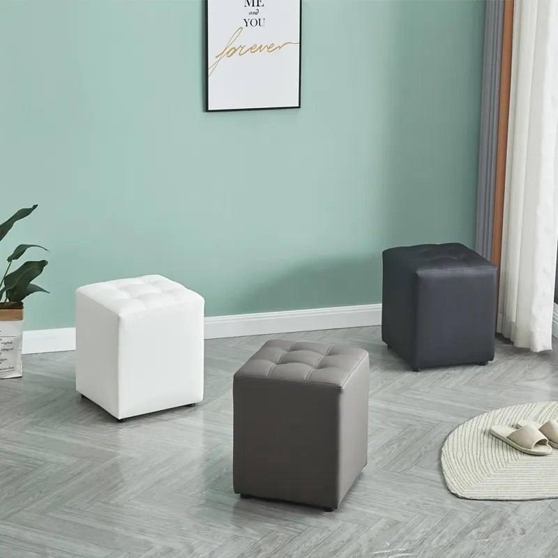 CUBE GREY PU ΣΚΑΜΠΟ 35X35X42εκ.