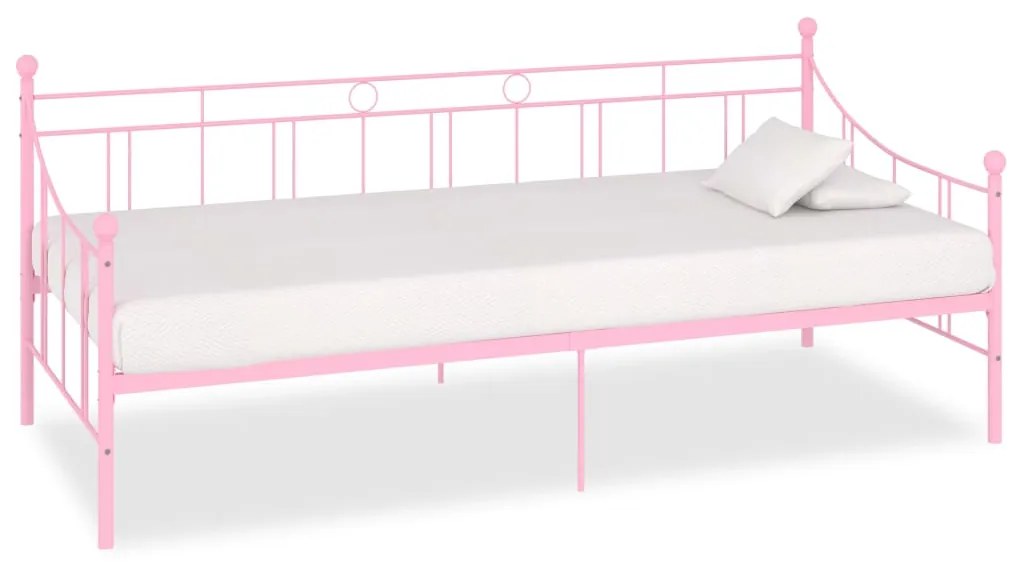 284671 vidaXL Πλαίσιο για Καναπέ - Κρεβάτι Ροζ 90 x 200 εκ. Μεταλλικό Ροζ, 1 Τεμάχιο