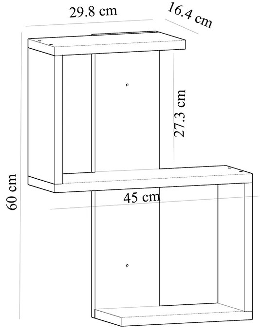 Ραφιέρα τοίχου Octa Megapap χρώμα sapphire oak 45x16,4x60εκ.