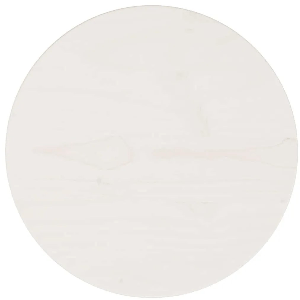 vidaXL Επιφάνεια Τραπεζιού Λευκή Ø30 x 2,5 εκ. από Μασίφ Ξύλο Πεύκου