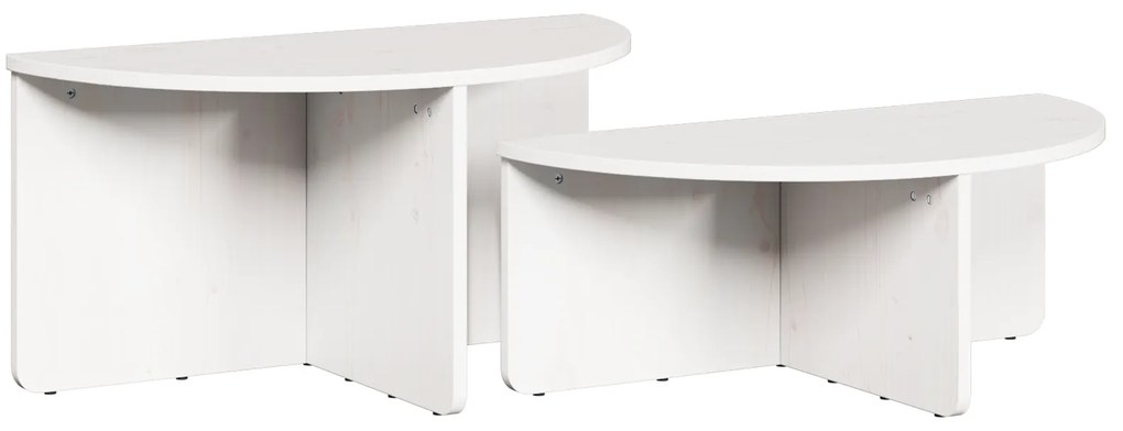 vidaXL Τραπεζάκι σαλονιού 2 pcs Λευκό 79 x 39.5 x 40 εκ