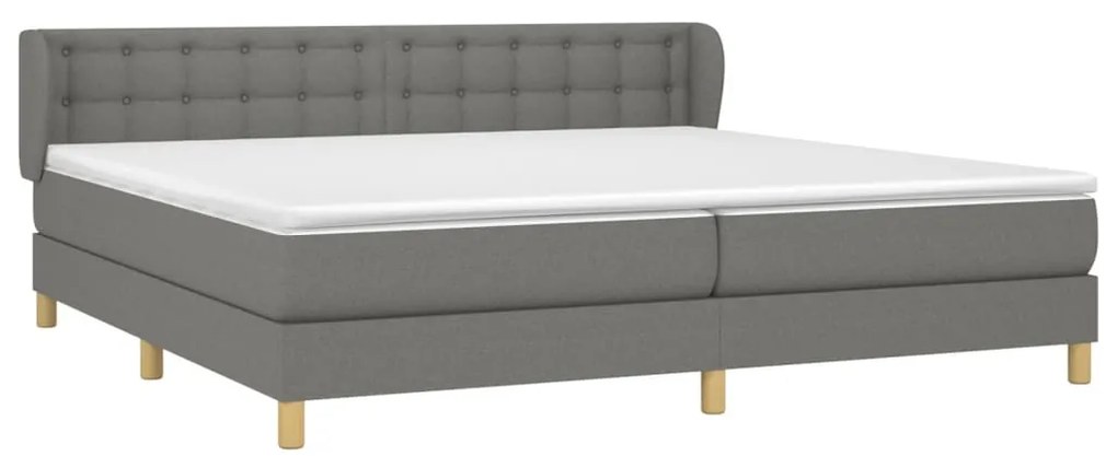 ΚΡΕΒΑΤΙ BOXSPRING ΜΕ ΣΤΡΩΜΑ ΣΚΟΥΡΟ ΓΚΡΙ 200X200 ΕΚ. ΥΦΑΣΜΑΤΙΝΟ 3127150