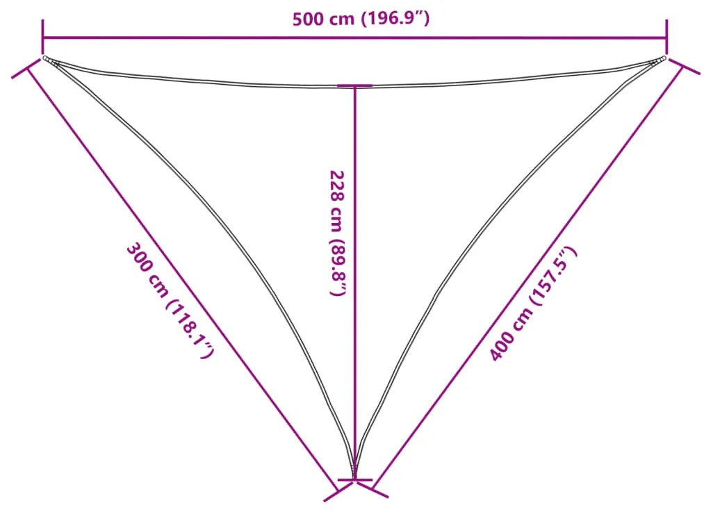 Πανί Σκίασης Τρίγωνο Λευκό 3 x 4 x 5 μ. από Ύφασμα Oxford - Λευκό