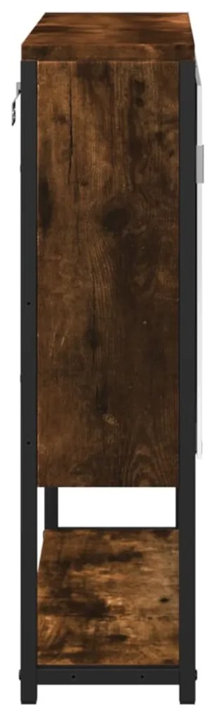 vidaXL Ντουλάπι Μπάνιου Καπνιστή Δρυς 60x16x60 εκ. Επεξεργασμένο Ξύλο