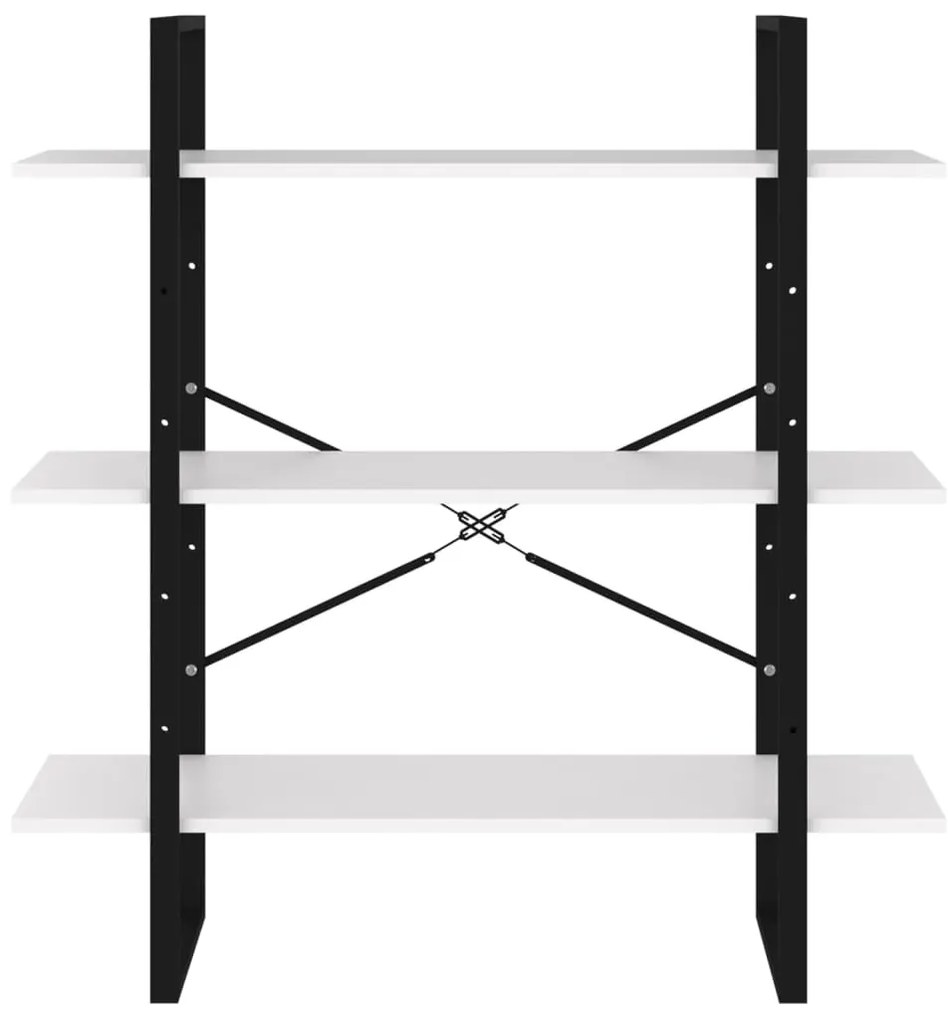 vidaXL Βιβλιοθήκη με 4 Ράφια Λευκή 100 x 30 x 105 εκ. από Επεξ. Ξύλο