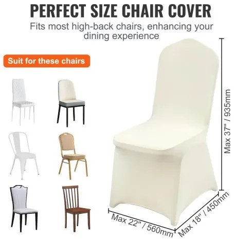 100pcs Stretch Spandex Folding Chair Covers Ivory Color Party Easy Clean
