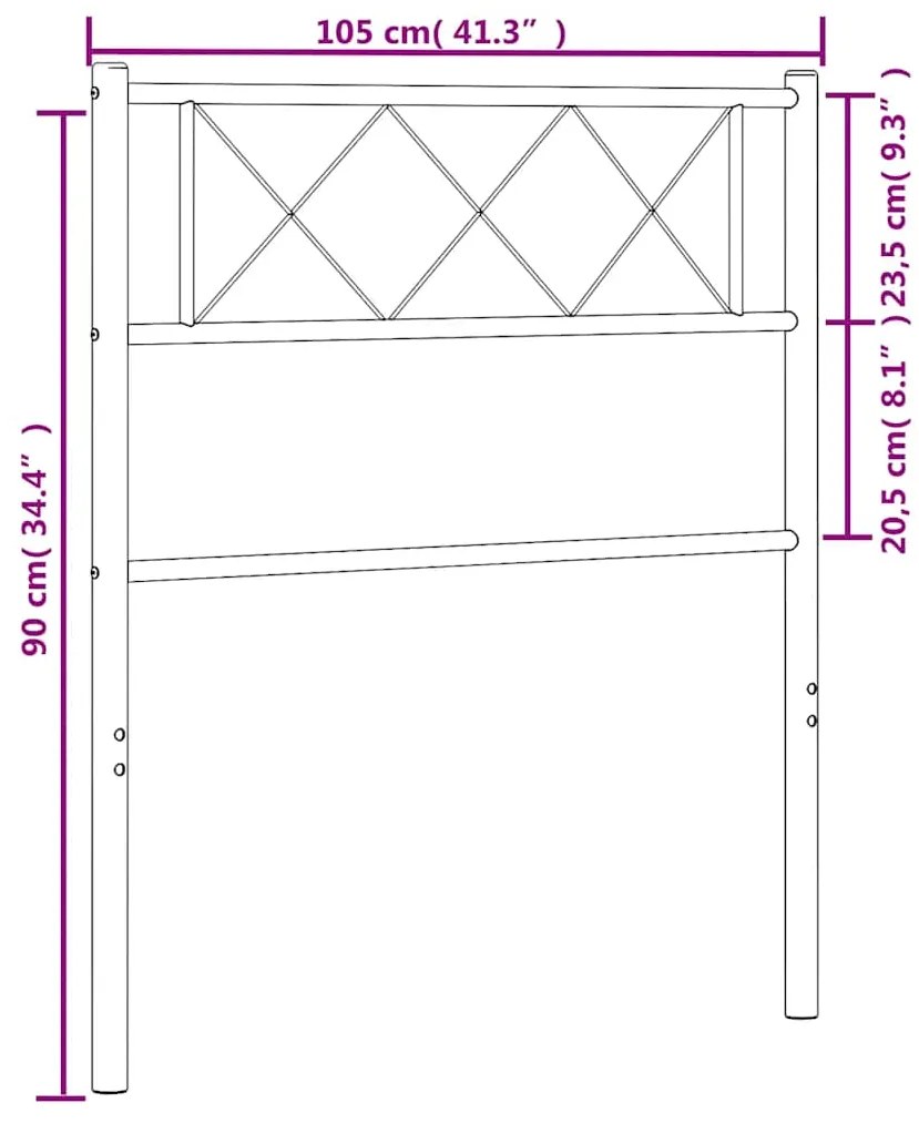 vidaXL Κεφαλάρι Λευκό 100 εκ. Μεταλλικό
