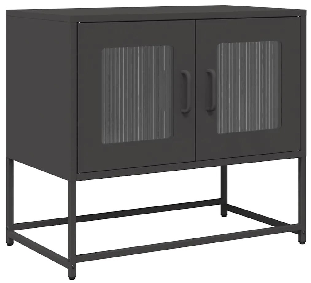 ντουλάπι τηλεόρασης Μαύρο 68x39x60,5cm από χάλυβα ψυχρής έλασης - Μαύρο