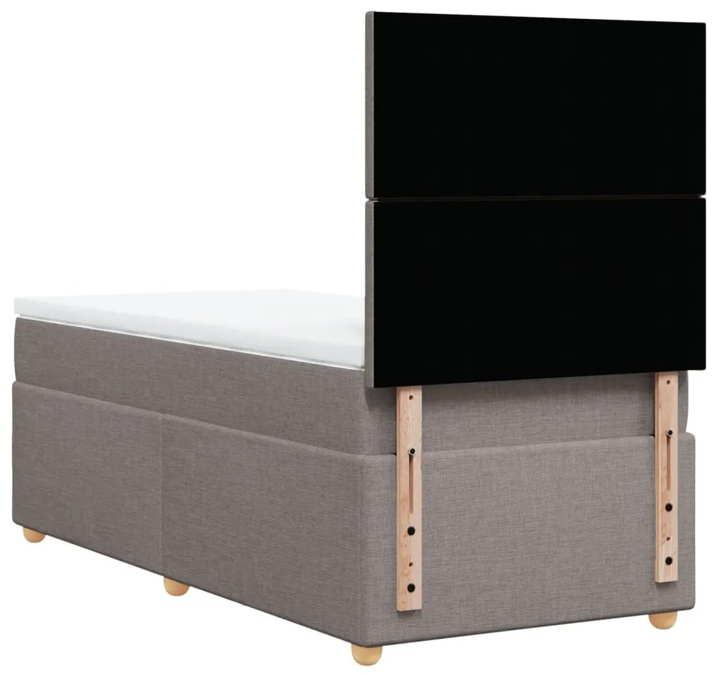 vidaXL Κρεβάτι Boxspring με Στρώμα Taupe 100 x 200 εκ. Υφασμάτινο