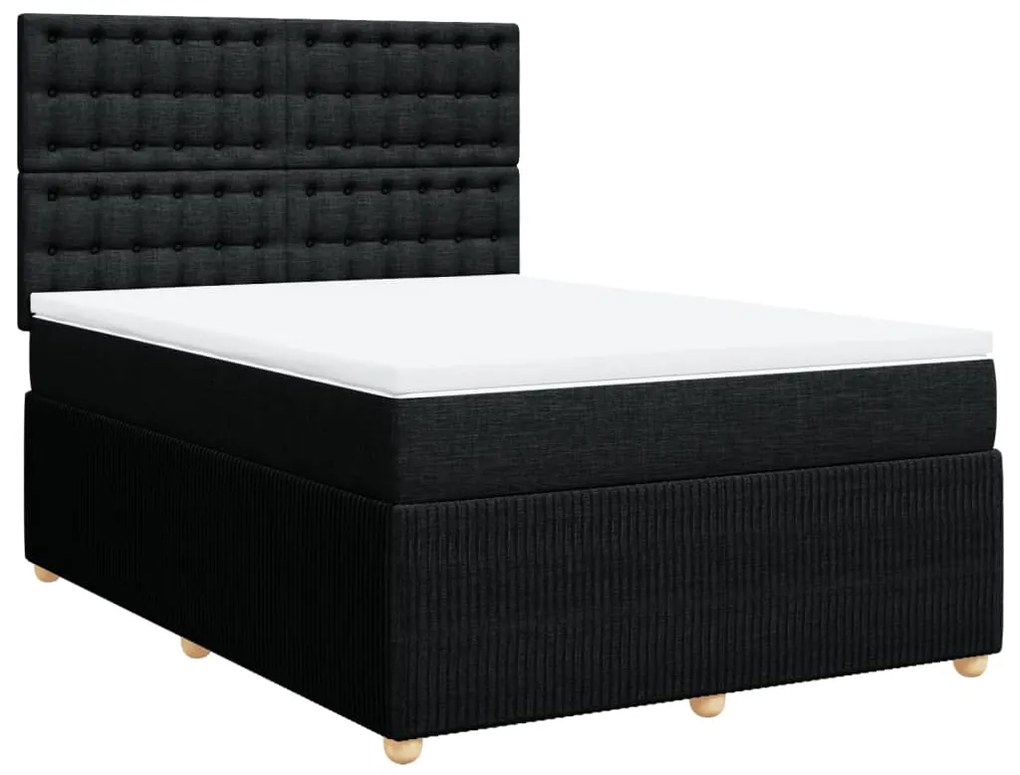 ΚΡΕΒΑΤΙ BOXSPRING ΜΕ ΣΤΡΩΜΑ ΜΑΥΡΟ 140X200 ΕΚ. ΥΦΑΣΜΑΤΙΝΟ 3292095