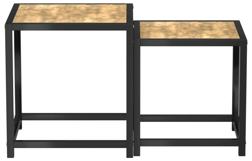vidaXL Τραπεζάκια 2 τεμ. Μαύρο / Κίτρινο από MDF