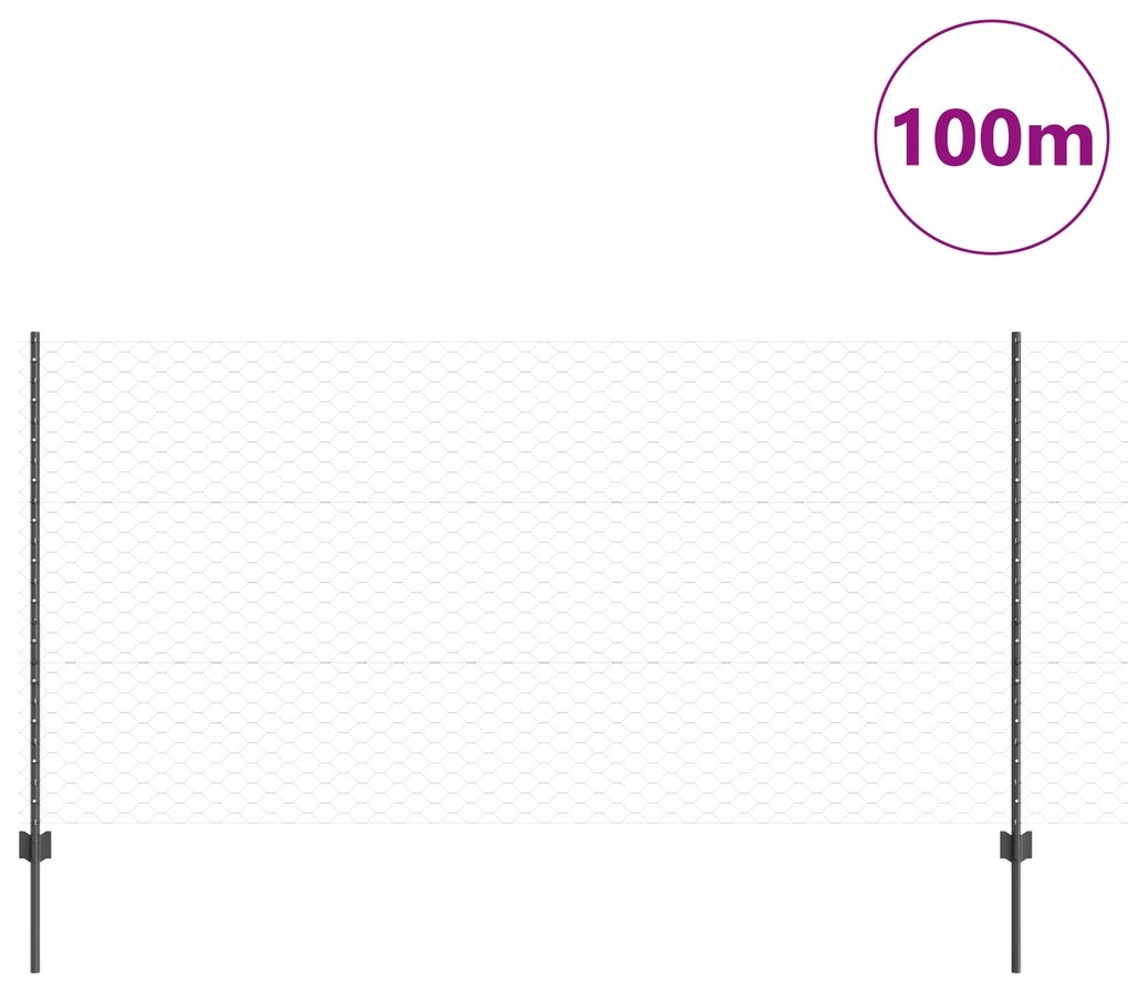 vidaXL Στυλοί Φράχτη 22 τεμ U-Channel Γκρι 120 εκ Χάλυβα