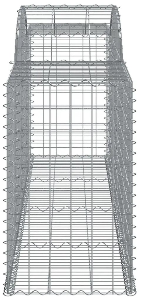 Συρματοκιβώτια Τοξωτά 15 τεμ. 300x50x80/100 εκ. Γαλβαν. Ατσάλι - Ασήμι