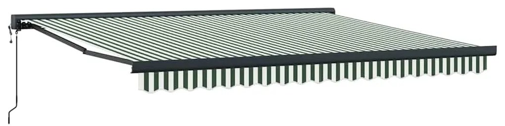 vidaXL Αυτόματο Σκίαστρο Πράσινο και Λευκό 400 x 300 εκ