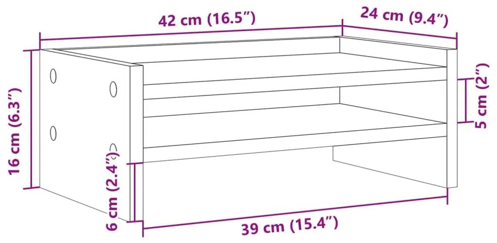 Βάση Οθόνης Χρώμα Sonoma Δρυς 42x24x16 εκ. από Επεξ. Ξύλο - Καφέ