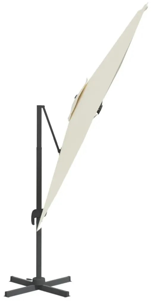 Ομπρέλα Κρεμαστή Λευκή 400 x 300 εκ. με Αλουμινένιο Ιστό - Κρεμ