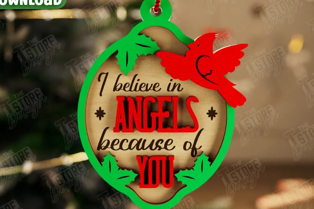 Σετ των 3 Intra απο ξύλο plywood 3mm-4mm πάχος Χριστουγεννιάτικο στολίδι Cardinal Memorial|CNC Δίασταση 8x8 cm INTRAFABR-107885933