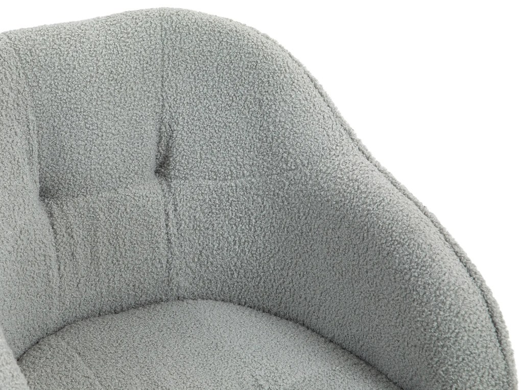 HOMCOM Καρέκλα γραφείου, Εργονομική καρέκλα γραφείου με λειτουργία λικνίσματος, όψη βελούδου teddy 56 x 61 x 86 cm Γκρι