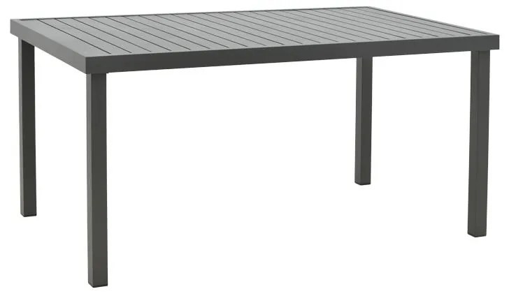 Τραπεζαρία Azelie-Kliton σετ 7τεμ ανθρακί ύφασμα-ανθρακί αλουμίνιο 77x55x94εκ 150x80x74 εκ.