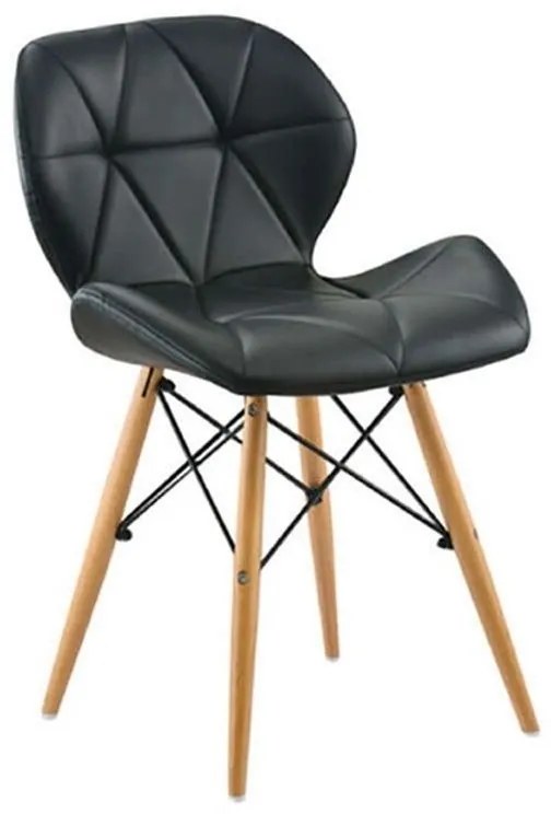 Καρέκλα Τραπεζαρίας Margo 10.0068.S (Σετ 4τμχ) 47X53X72cm Black Wood, Technoderma