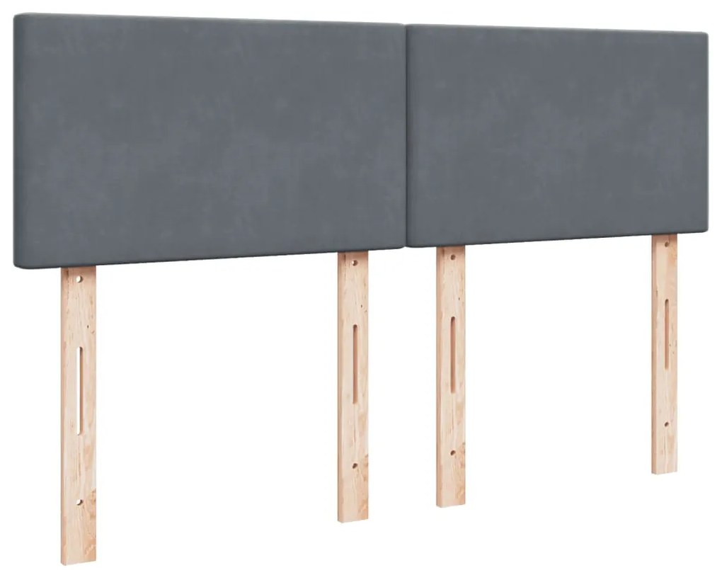 vidaXL Κρεβάτι Boxspring με Στρώμα Σκούρο Γκρι 160x200 εκ. Βελούδινο