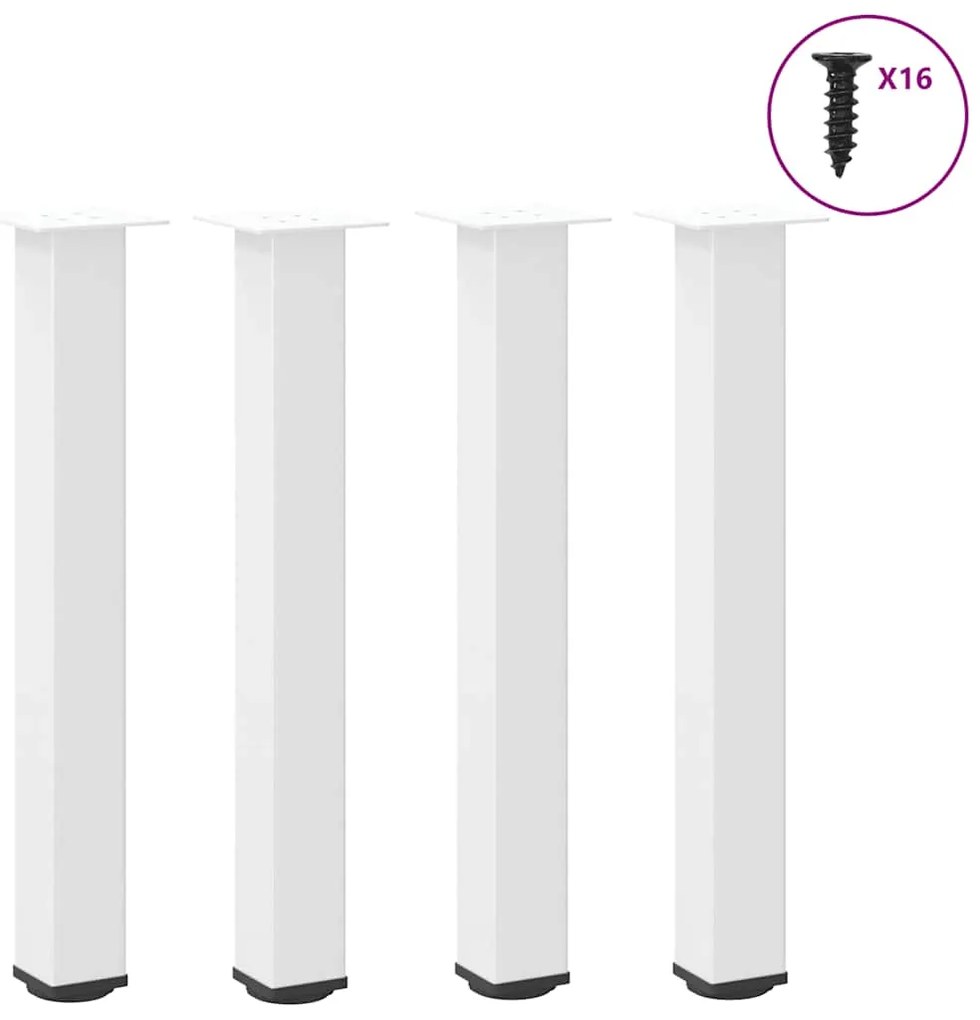 Πόδια Κονσόλας 4 τεμ. Λευκά 72-74 εκ. Ατσάλινο