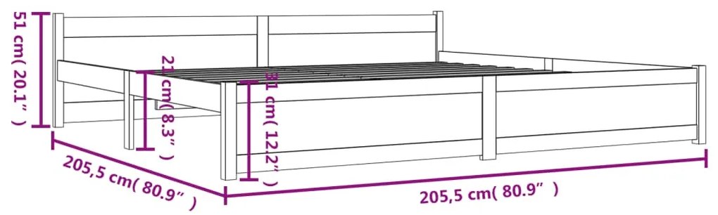 ΠΛΑΙΣΙΟ ΚΡΕΒΑΤΙΟΥ ΛΕΥΚΟ 200 X 200 ΕΚ. ΑΠΟ ΜΑΣΙΦ ΞΥΛΟ 815065