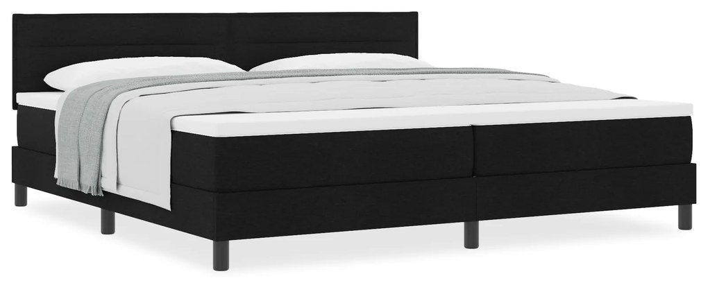 vidaXL Κρεβάτι Box Spring με Στρώμα Μαύρο 200x200 εκ Υφασμάτινο