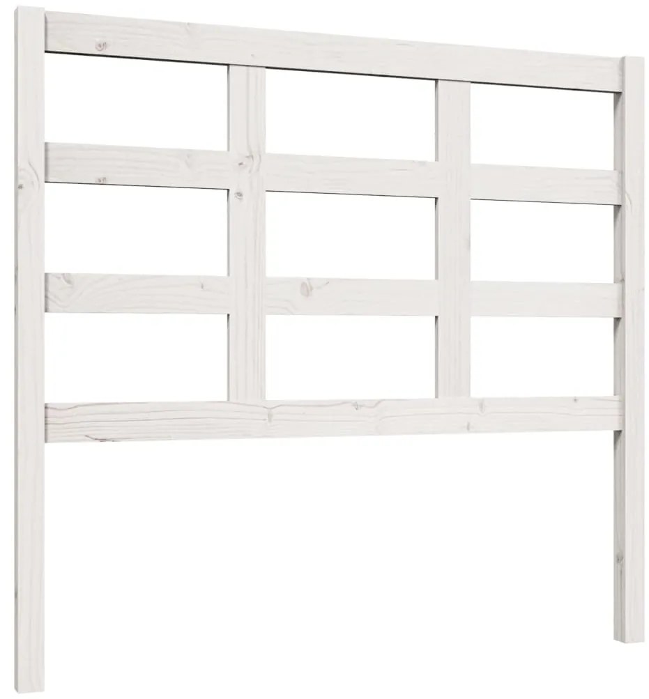 vidaXL Κεφαλάρι Κρεβατιού Λευκό 105,5 x 4 x 100 εκ. Μασίφ Ξύλο Πεύκου