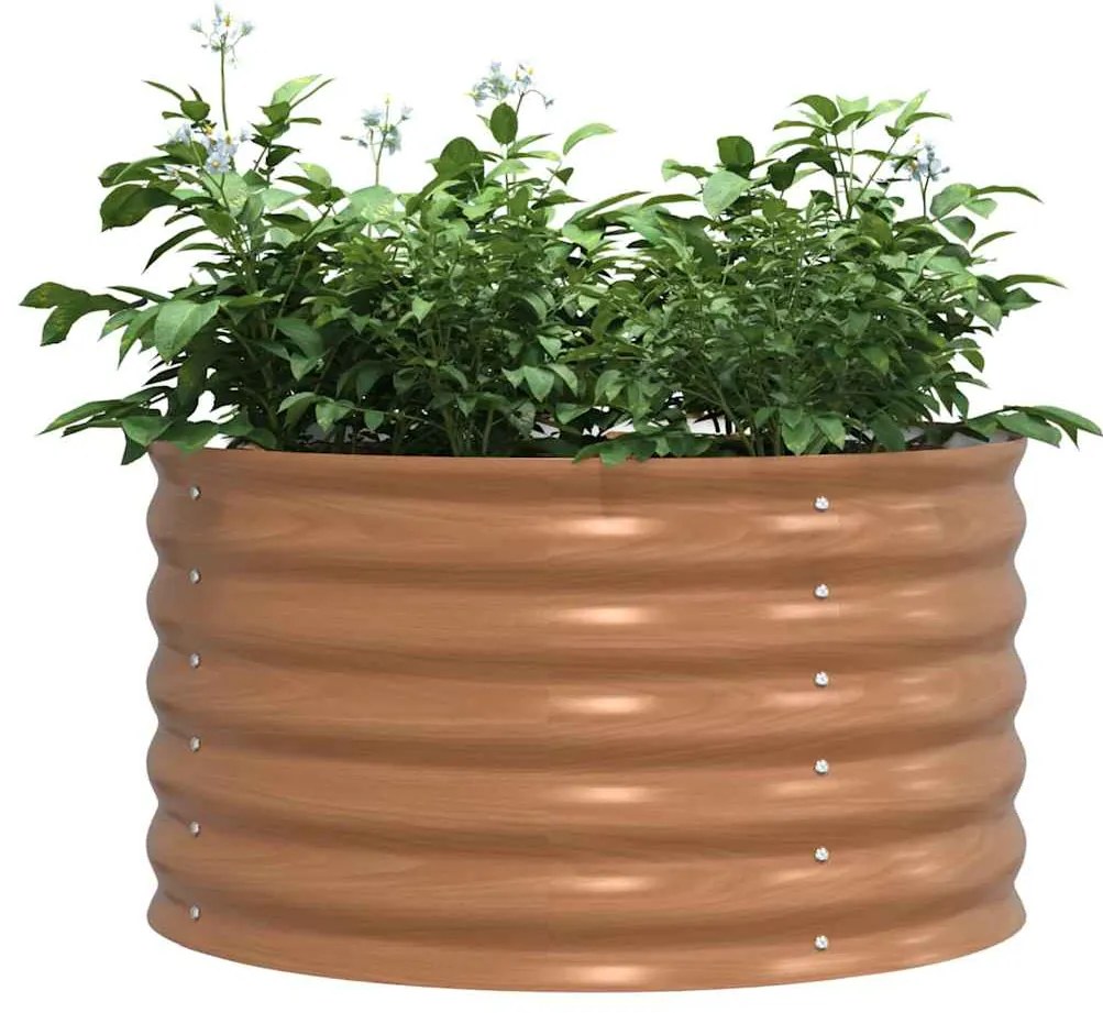 vidaXL Υπερυψωμένη Ζαρντινιέρα Καφέ 80 x 80 x 44 cm Ατσάλι