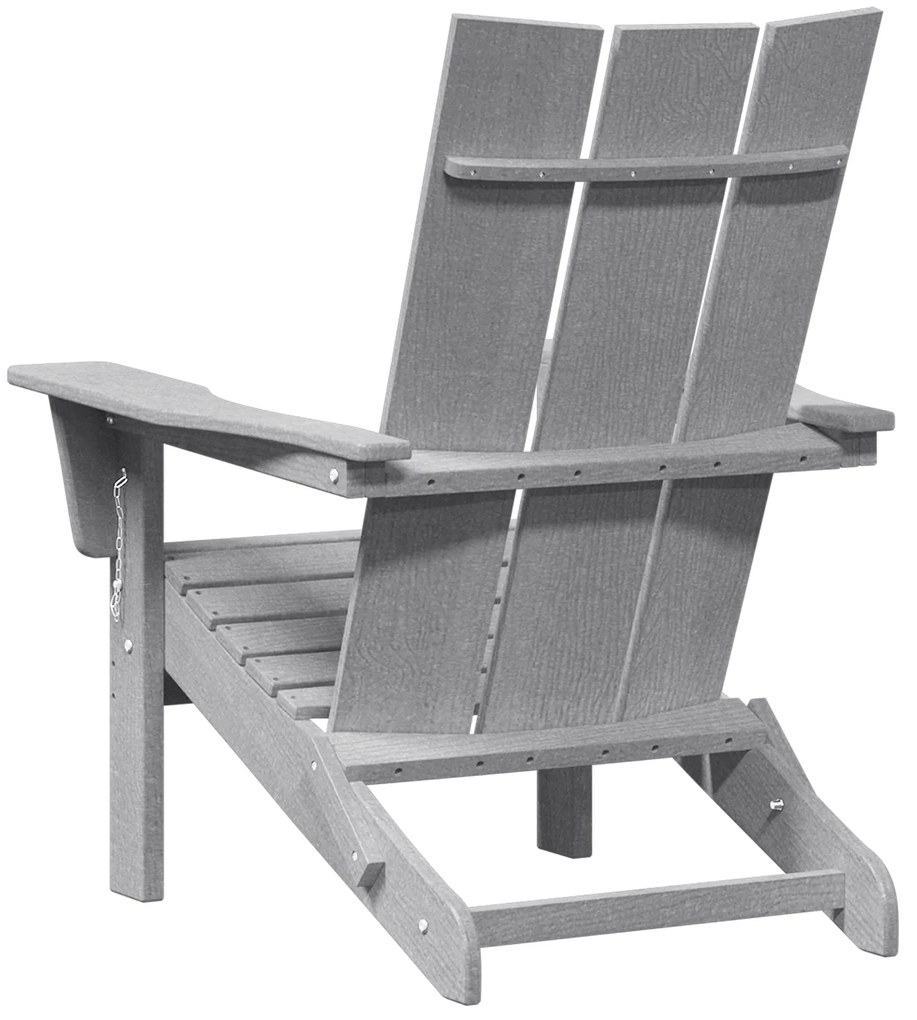vidaXL Αναδιπλούμενη Καρέκλα Adirondack Ανοιχτό γκρι 74,5x80,5x90 εκ HDPE