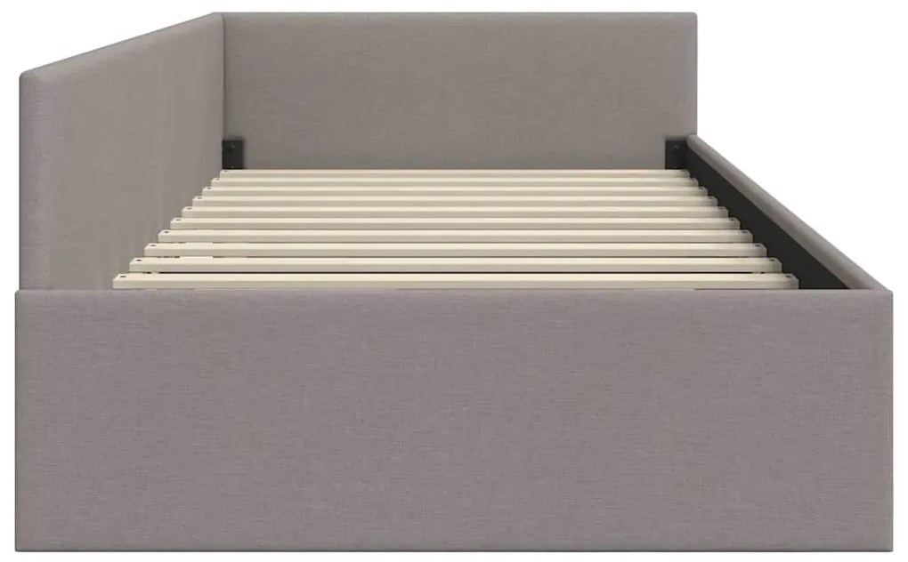 vidaXL Κρεβάτι Γωνίας Taupe 90 x 200 cm Ύφασμα και Έργο ξύλου