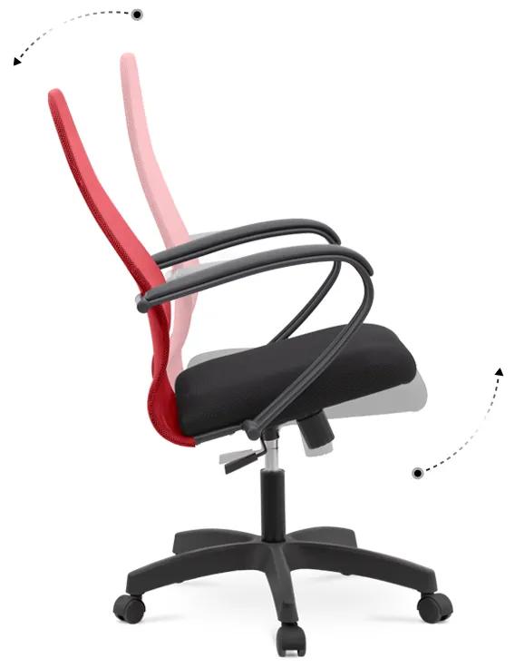 Καρέκλα γραφείου Moonlight Megapap με ύφασμα Mesh σε χρώμα κόκκινο - μαύρο 66,5x70x102/112εκ. - Ύφασμα - GP008-0013