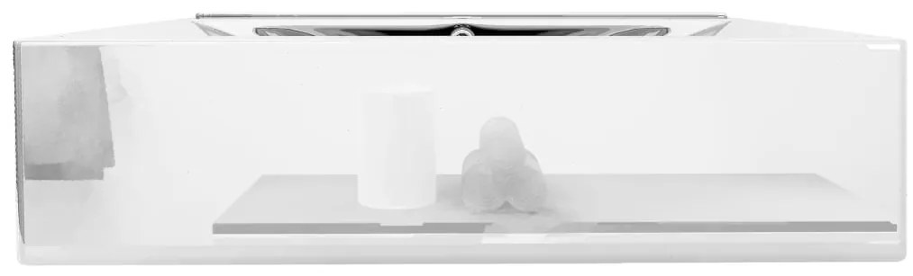 vidaXL Νιπτήρας με Οπή Υπερχείλισης Ασημί 60 x 46 x 16 εκ. Κεραμικός